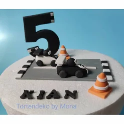 Tortenaufleger Fondant Geburtstag Tortendeko Auto Fondantfigur Tortenfigur Zahl Junge Strasse Rennautos