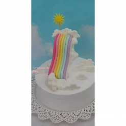 Tortenaufleger Fondant Geburtstag Tortendeko Regenbogenrutsche Wolkenland Einhorn