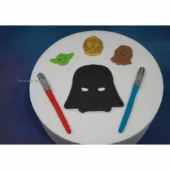 Tortenaufleger Fondant Geburtstag Tortendeko Star Wars  Yoda Lichtschwerter