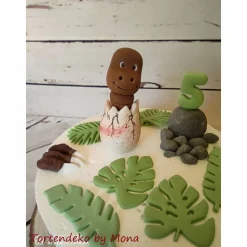 Tortenaufleger Fondant Geburtstag Tortendeko Dinolino aus den Ei