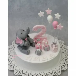 Tortenaufleger Fondant Geburtstag Tortendeko Elefanten Mädchen Luna