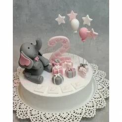 Tortenaufleger Fondant Geburtstag Tortendeko Elefanten Mädchen Luna
