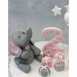 Tortenaufleger Fondant Geburtstag Tortendeko Elefanten Mädchen Luna