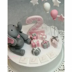 Tortenaufleger Fondant Geburtstag Tortendeko Elefanten Mädchen Luna