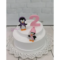 Tortenaufleger Fondant Geburtstag Tortendeko Geburtstagszahl mit Pinguine