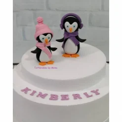 Tortenaufleger Fondant Geburtstag Tortendeko Geburtstagszahl mit Pinguine