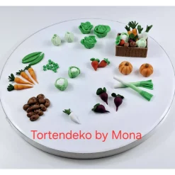 Tortenaufleger Fondant Geburtstag Tortendeko Bauernhof Bio Gemüse Kalb Biobauer