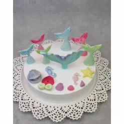 Tortenaufleger Fondant Geburtstag Tortendeko Mermaid  Meerjungfrauen Flossen