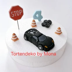 Tortenaufleger Fondant Rennwagen Auto Set – Personalisierte Tortendeko Geburtstag & Taufe