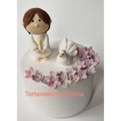 Tortenaufleger Fondant Tortendeko Mädchen  Taufe Kommunion Konfirmation