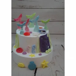 Tortenaufleger Fondant Zuckerfigur  Tortendeko Tortendekorationen  35 tlg. Set für Meerjungfrauen  Mermaid Nixe Korallen