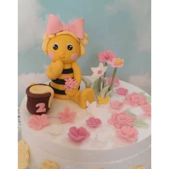 Tortenaufleger Fondant Zuckerfigur Tortendeko Biene Frühling Blumen Geburtstag