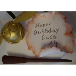 Tortenaufleger Fondant Zuckerfigur Fondantfiguren Geburtstag Tortendeko Harry Potter Zauberstab goldenerSchnatz