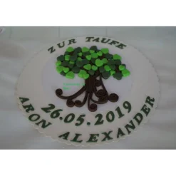 Tortenaufleger Fondant Zuckerfigur Geburt Taufe Baum Herzen Junge Mädchen Geburtstag Geburt Tortendeko Tortenfigur Fondantfigur TortenTopper