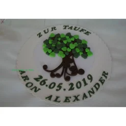 Tortenaufleger Fondant Zuckerfigur Geburt Taufe Baum Herzen Junge Mädchen Geburtstag Geburt Tortendeko Tortenfigur Fondantfigur TortenTopper