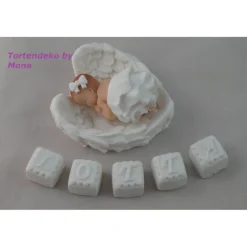Tortenaufleger Fondant Zuckerfigur Baby,Taufe Tortendeko