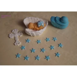 Tortenaufleger Fondant Zuckerfigur Baby,Taufe Tortendeko