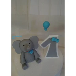 Tortenaufleger Fondant Zuckerfigur Geburt Taufe Elefant TortenTopper Tortendeko Tortenfigur Geburtstag Motivtorte