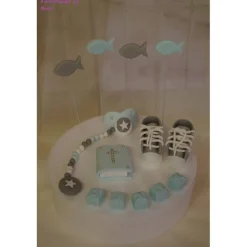 Tortenaufleger Fondant Zuckerfigur Geburt , Taufe Tortendeko