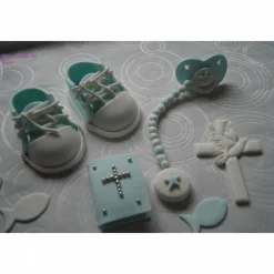 Tortenaufleger Fondant Zuckerfigur Baby Taufe Tortendeko Tortendekorationen