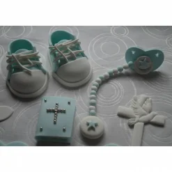 Tortenaufleger Fondant Zuckerfigur Baby Taufe Tortendeko Tortendekorationen