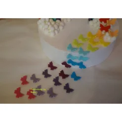 Tortenaufleger Fondant Zuckerfigur Geburt Geburtstag  Regenbogen Schmetterlinge Wolken Tortendeko Tortentopper Fondantfigur Deko Mädchen