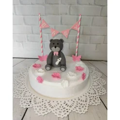 Tortenaufleger Fondant Zuckerfigur Geburtstag Taufe Geburt Babyshowerparty Babyparty Teddy Lilli