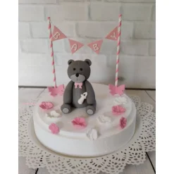 Tortenaufleger Fondant Zuckerfigur Geburtstag Taufe Geburt Babyshowerparty Babyparty Teddy Lilli