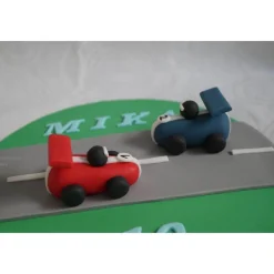 Tortenaufleger Fondant Zuckerfigur Tortenbild Tortendeko Tortendekoration Fondantplatte Rennautos Straße Geburtstag