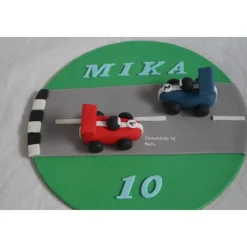 Tortenaufleger Fondant Zuckerfigur Tortenbild Tortendeko Tortendekoration Fondantplatte Rennautos Straße Geburtstag