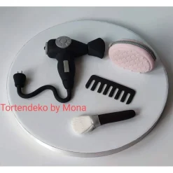 Tortenaufleger Fondant Zuckerfigur Tortendeko  Geburtstag Fön Set Schminke Mädchen Fondant Fondantfiguren Fondant Figure