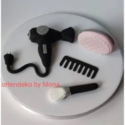 Tortenaufleger Fondant Zuckerfigur Tortendeko  Geburtstag Fön Set Schminke Mädchen Fondant Fondantfiguren Fondant Figure