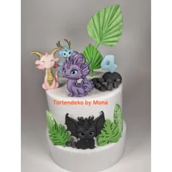Tortenaufleger Fondant Zuckerfigur Tortendeko Drachen Dragon  Geburtstag