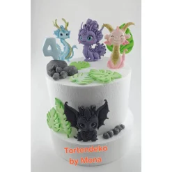 Tortenaufleger Fondant Zuckerfigur Tortendeko Drachen Dragon  Geburtstag