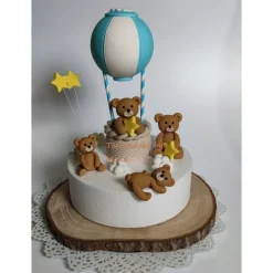 Tortenaufleger Fondant Zuckerfigur Baby Taufe Tortendeko Tortendekorationen Ballon