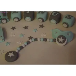 Tortenaufleger Fondant Zuckerfigur Geburt , Taufe