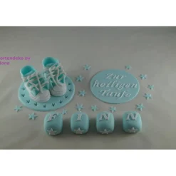 Tortenaufleger Fondant Zuckerfigur Baby Taufe Tortendeko
