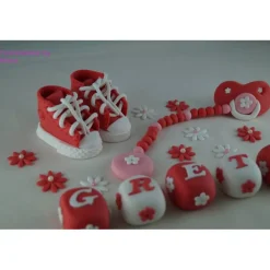 Tortenaufleger Fondant Zuckerfigur Baby,Taufe Tortendeko