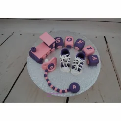 Tortenaufleger Fondant Zuckerfigur  Tortendeko Tortendekorationen Baby Zug Babyshowerparty Geburt