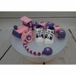 Tortenaufleger Fondant Zuckerfigur  Tortendeko Tortendekorationen Baby Zug Babyshowerparty Geburt