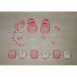 Tortenaufleger Fondant Zuckerfigur Baby Taufe Tortendeko