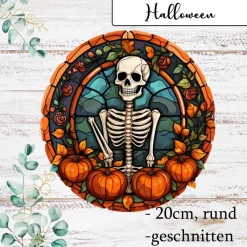 Tortenaufleger Halloween essbar Skelett gruselige Kürbisse Esspapier Oblate