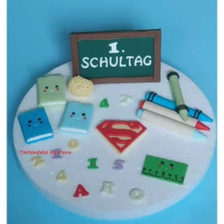 Tortendeko  Fondant Schulanfang Schule Einschulung SchulsetTortendeko Tortentopper Tortenaufleger Fondant Schulanfang Sc
