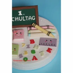 Tortendeko  Fondant Schulanfang Schule Einschulung SchulsetTortendeko Tortentopper Tortenaufleger Fondant Schulanfang Sc
