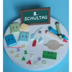 Tortendeko  Fondant Schulanfang Schule Einschulung SchulsetTortendeko Tortentopper Tortenaufleger Fondant Schulanfang Sc