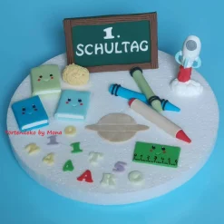 Tortendeko  Fondant Schulanfang Schule Einschulung SchulsetTortendeko Tortentopper Tortenaufleger Fondant Schulanfang Sc