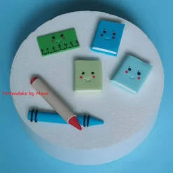 Tortendeko  Fondant Schulanfang Schule Einschulung SchulsetTortendeko Tortentopper Tortenaufleger Fondant Schulanfang Sc
