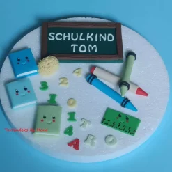 Tortendeko  Fondant Schulanfang Schule Einschulung SchulsetTortendeko Tortentopper Tortenaufleger Fondant Schulanfang Sc