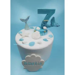 Tortendeko für ein Geburtstag Meerjungfrau Zahl