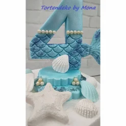 Tortendeko für ein Geburtstag Meerjungfrau Zahl